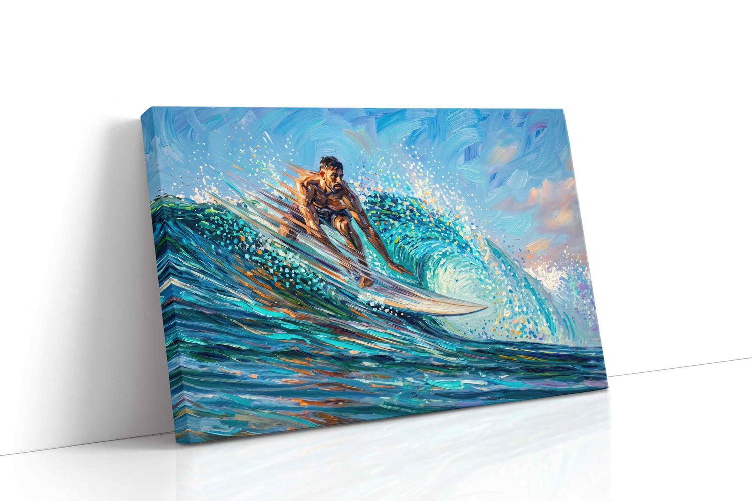 Turquoise Breaker Ascendant sports canvas print, gallery-wrapped, ready to hang