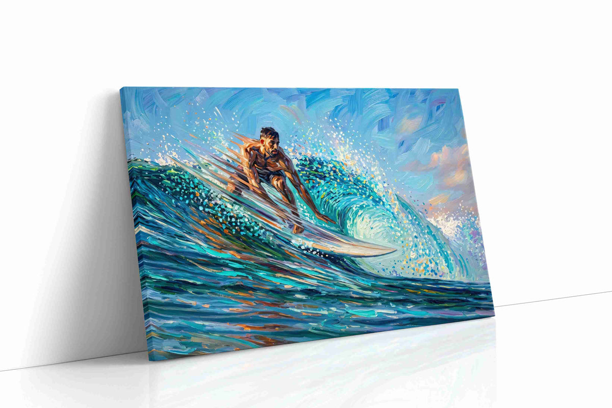 Turquoise Breaker Ascendant sports canvas print gallery-wrapped landscape canvas studio shot