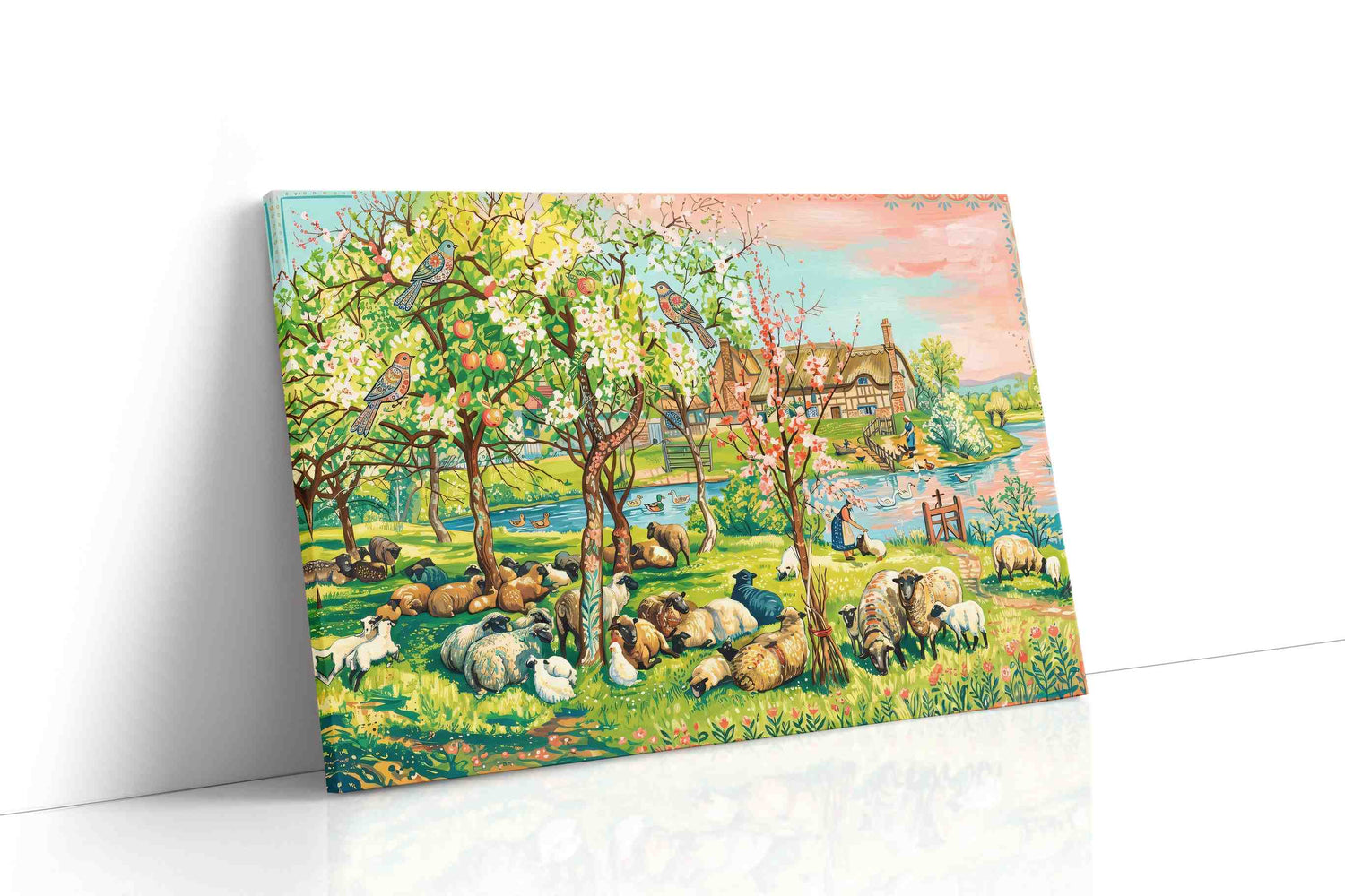 Blossom Pastures at Dawn spring canvas print, gallery-wrapped, ready to hang