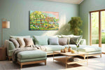 Blossom Pastures at Dawn spring canvas print, hanging on wall