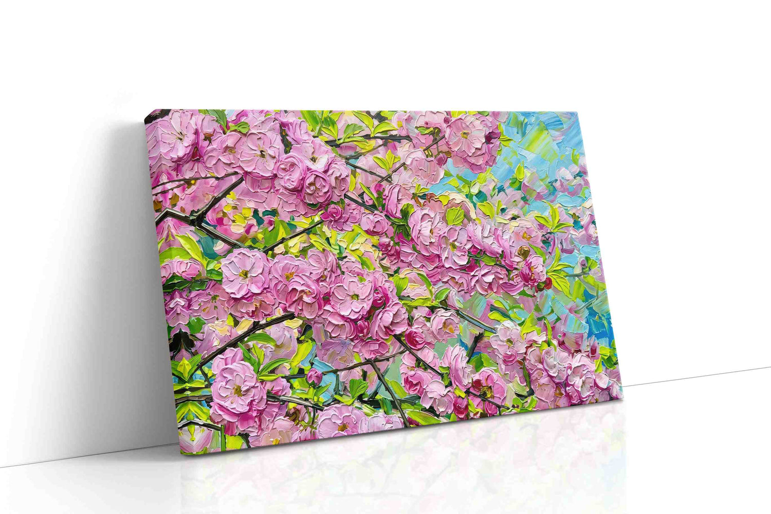 Blossoms Beneath Blue Wind spring canvas print, gallery-wrapped, ready to hang