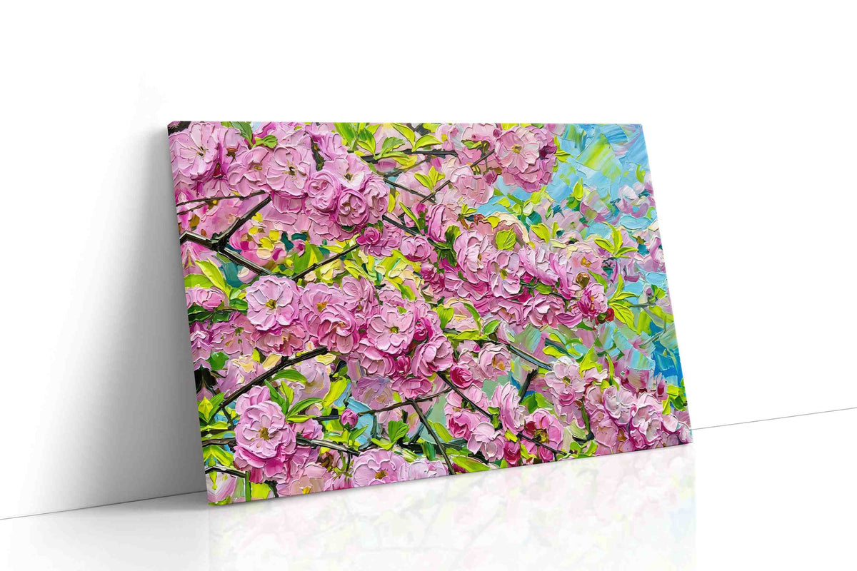 Blossoms Beneath Blue Wind spring canvas print gallery-wrapped landscape canvas studio shot