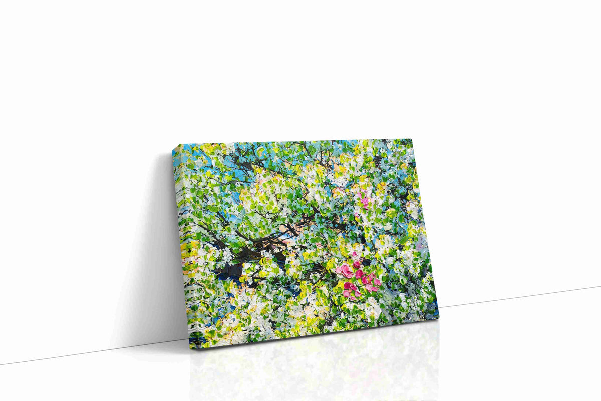 Blush in the Blossom Canopy spring canvas print gallery-wrapped landscape canvas studio shot