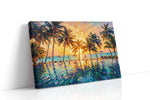 Ember Tide Palms III summer canvas print gallery-wrapped landscape canvas studio shot