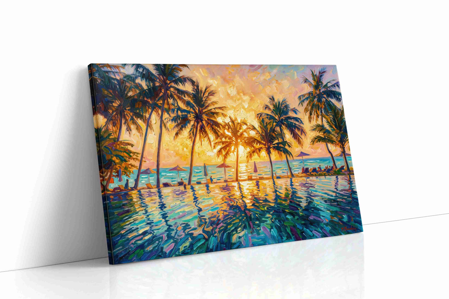 Ember Tide Palms III summer canvas print, gallery-wrapped, ready to hang