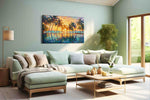 Ember Tide Palms III summer canvas print, hanging on wall