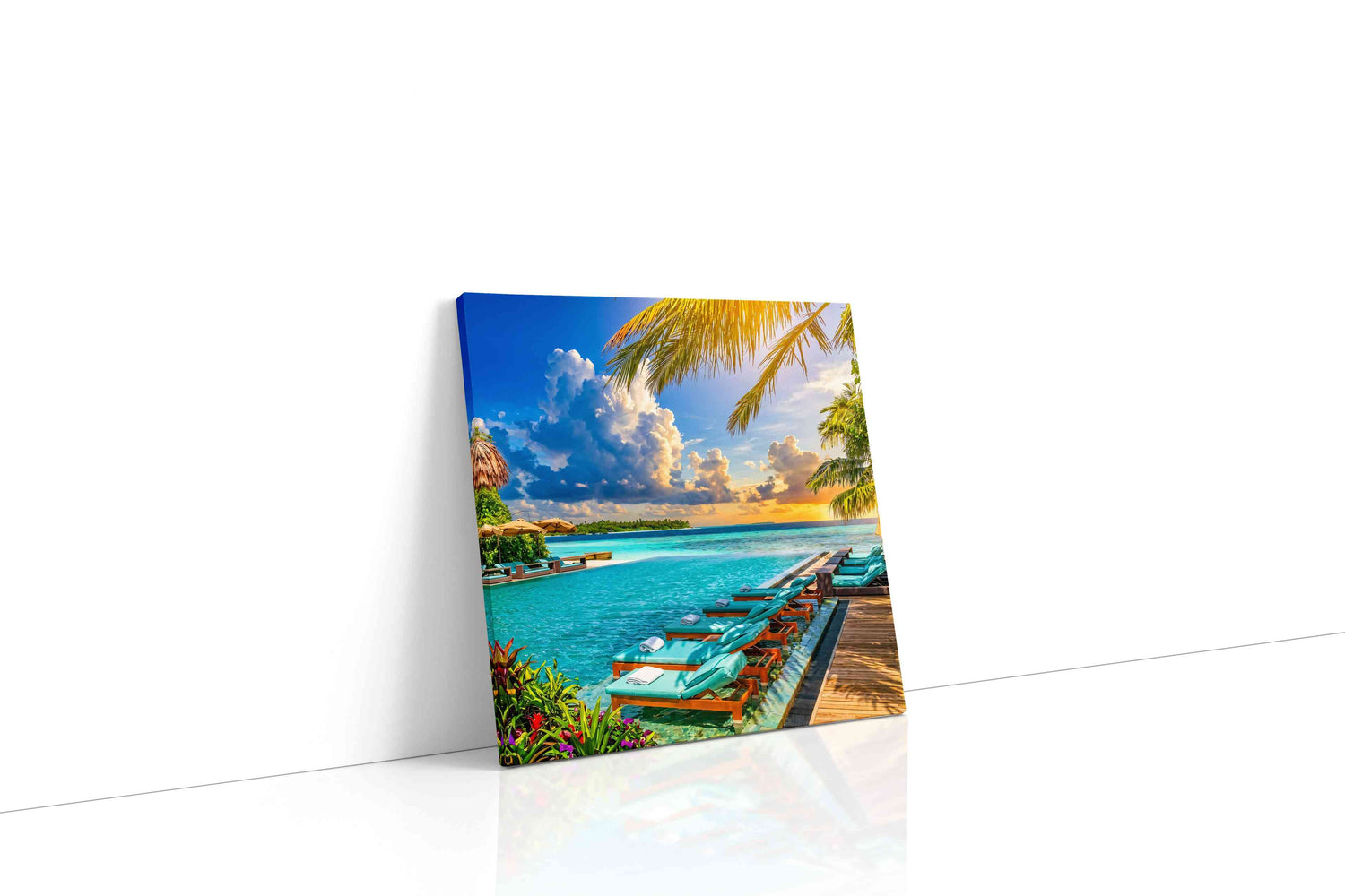 Turquoise Reverie at Sundown summer canvas print, gallery-wrapped, ready to hang
