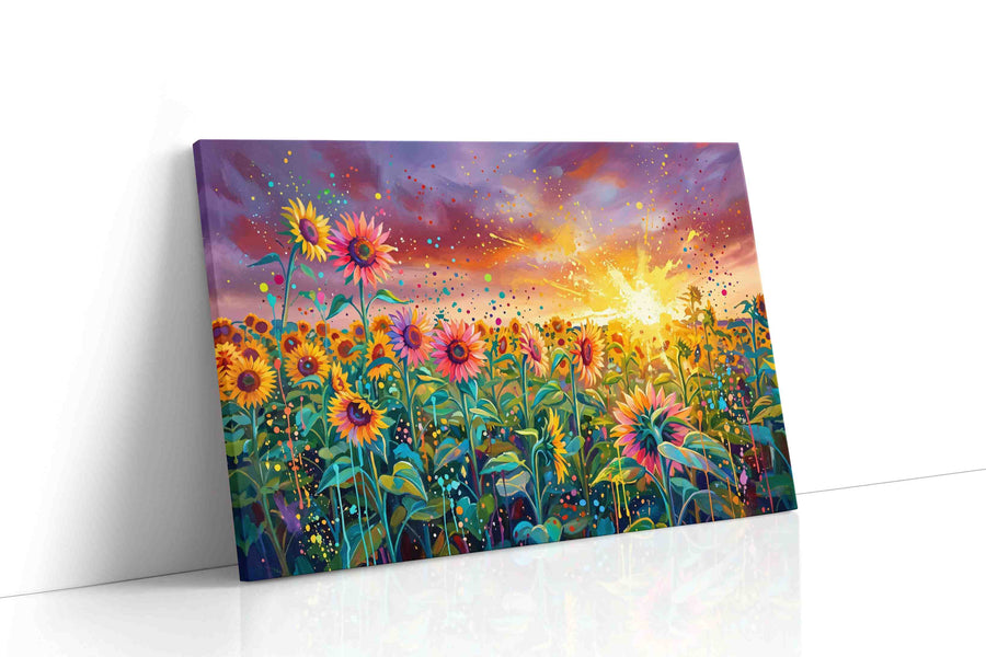 Solar Bloom Rhapsody sunflowers canvas print, gallery-wrapped, ready to hang