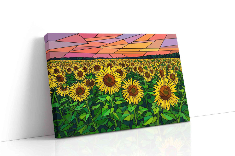 Stained Sky Sunflower Reverie sunflowers canvas print, gallery-wrapped, ready to hang