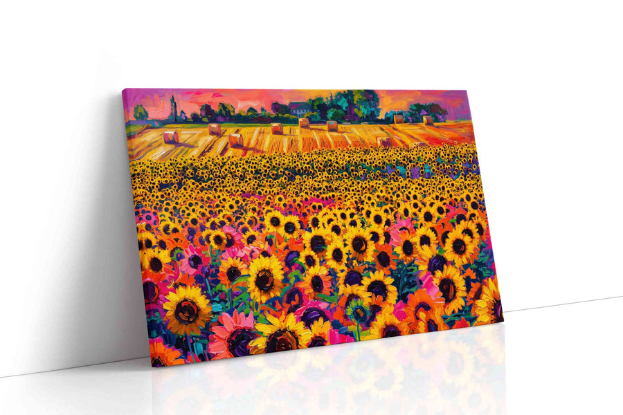 Sunfire Harvest Bloom sunflowers canvas print, gallery-wrapped, ready to hang