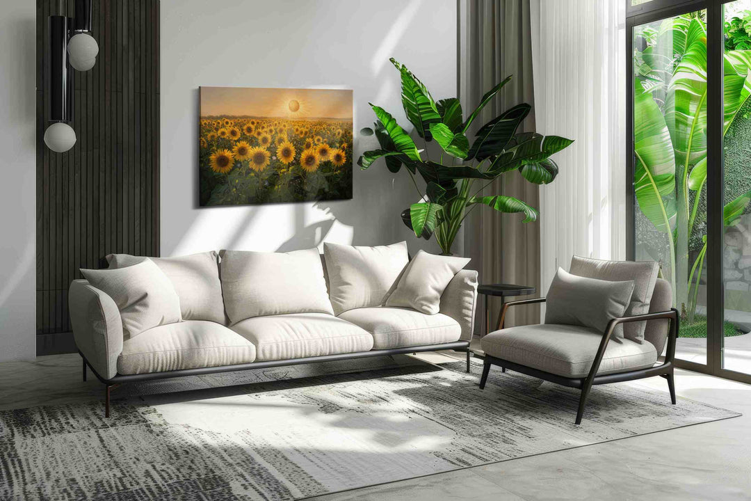 Sunlit Sea of Helianthus - Sunflower Wall Art, Floral Canvas Print, Flower Decor