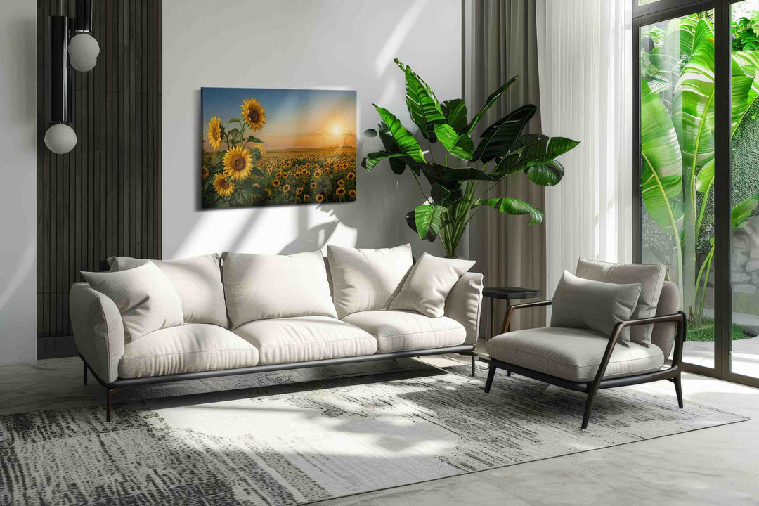 Where Sunflowers Keep the Light - Sunflower Wall Art, Floral Canvas Print, Flower Decor