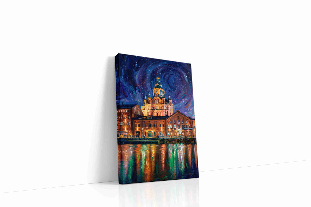 Cathedral Beneath the Velvet Whirl urban canvas print, gallery-wrapped, ready to hang