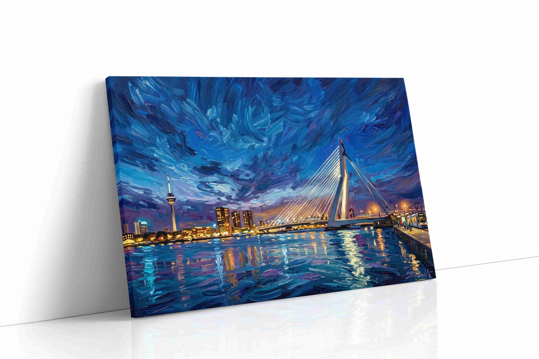 Cobalt Symphony Over Erasmus urban canvas print gallery-wrapped landscape canvas studio shot