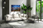 Electric Twilight Over False Creek urban canvas print, hanging on wall
