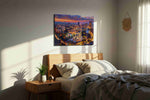 Twilight Over Ankara’s Heart urban canvas print, displayed in a bedroom