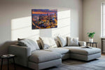 Twilight Over Ankara’s Heart urban canvas print, displayed in a living room