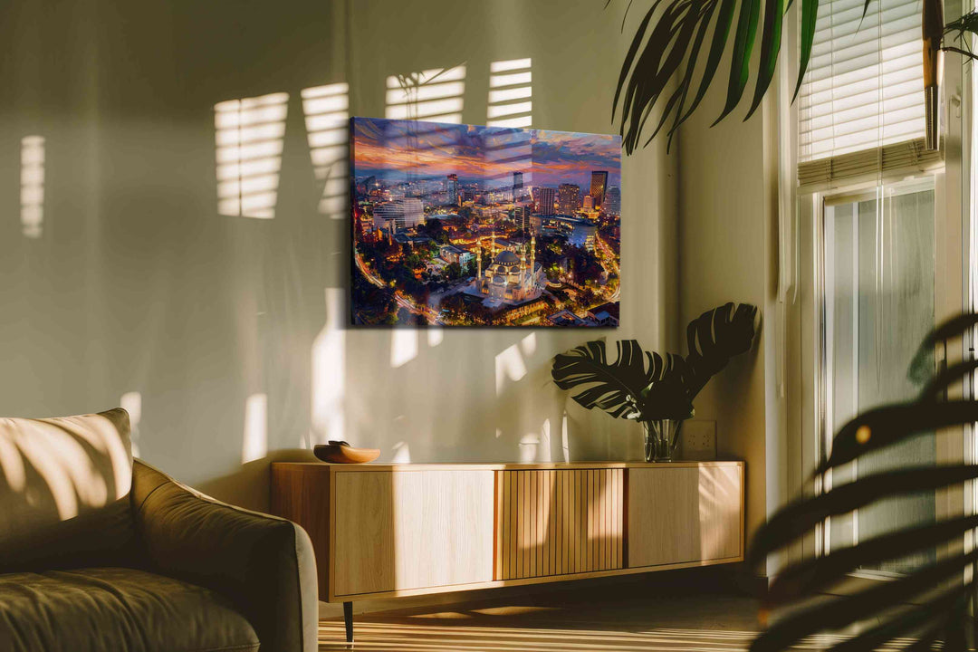 Twilight Over Ankara’s Heart - Urban Wall Art, Cityscape Canvas Print, Modern City Art