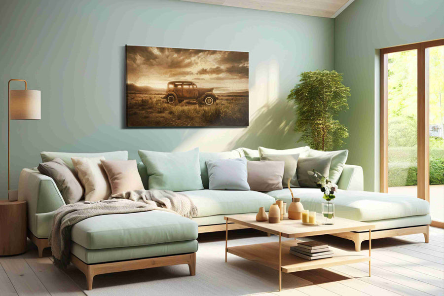 Dustbound Reverie - Vintage Wall Art, Retro Canvas Print, Classic Decor