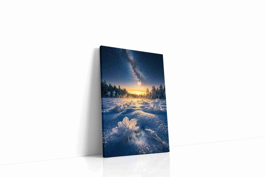 Celestial Frost Bloom winter canvas print gallery-wrapped portrait canvas studio shot