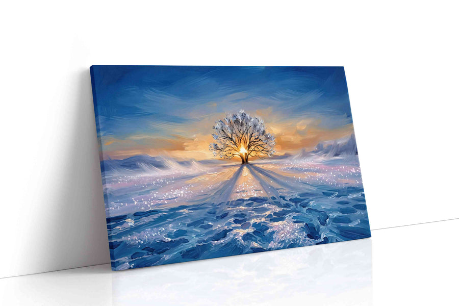 Frostfire Solitude winter canvas print, gallery-wrapped, ready to hang