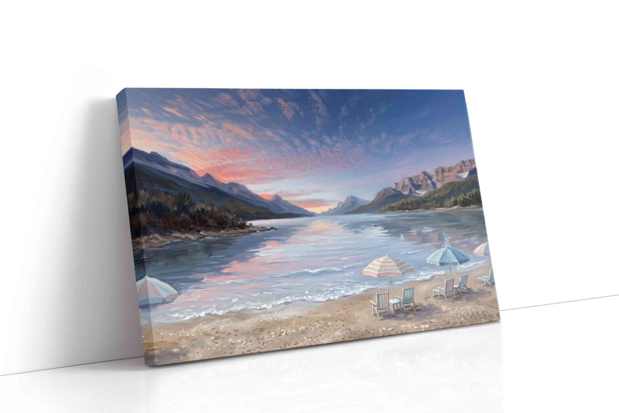 Alpenglow Beach Reverie beach canvas wall art gallery-wrapped landscape canvas studio shot