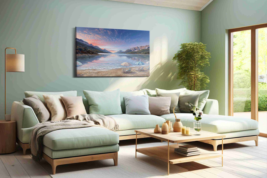 Alpenglow Beach Reverie - Beach Wall Art, Coastal Canvas Print, Tropical Decor