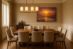 Gilded Tide Reverie beach canvas wall art shown hanging in a sleek modern interior