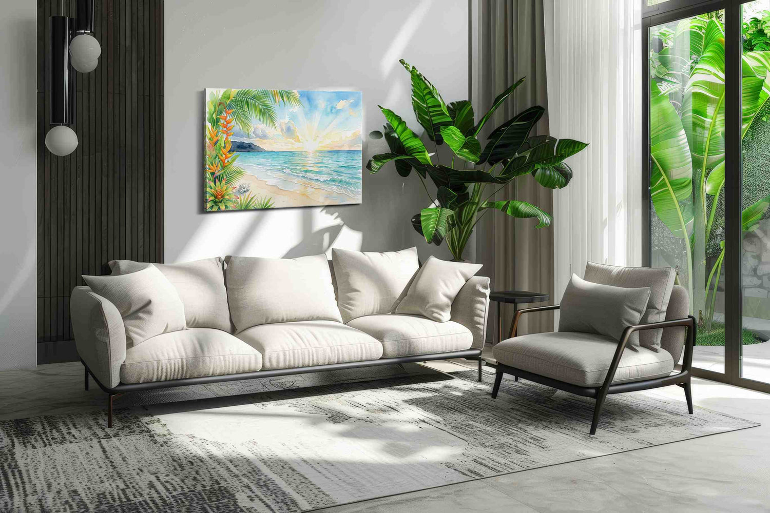 Heliconia Dawn Serenade - Beach Wall Art, Coastal Canvas Print, Tropical Decor