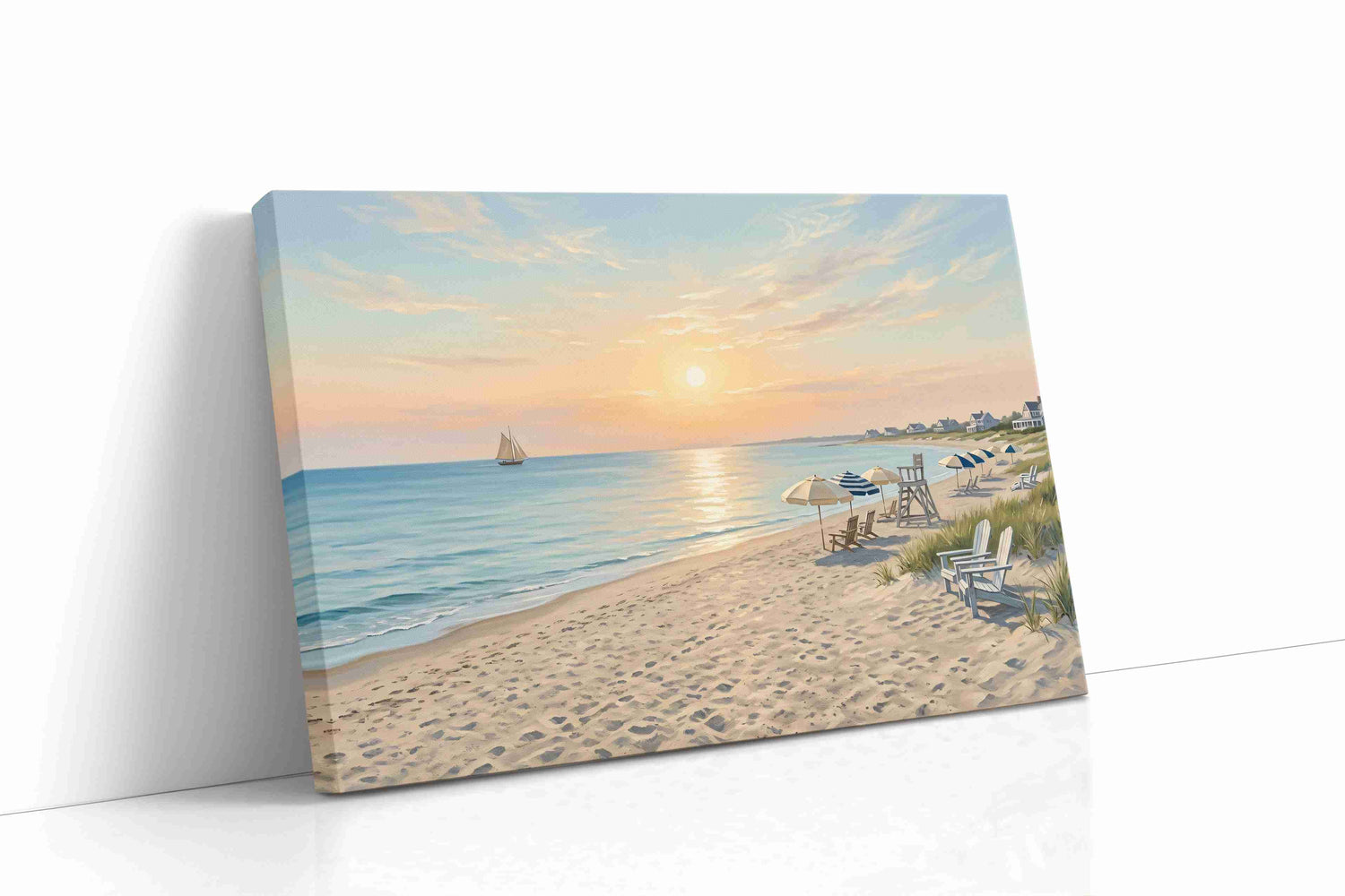 Sail at First Light beach canvas wall art gallery-wrapped landscape canvas studio shot
