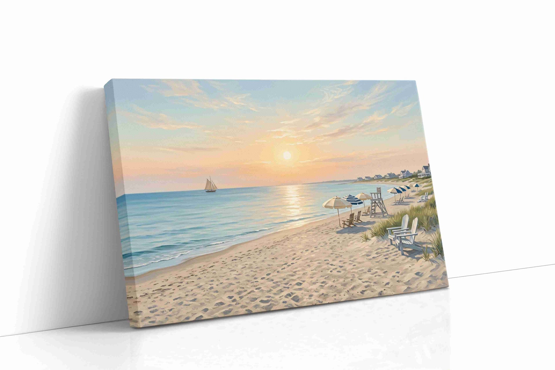 Sail at First Light beach canvas wall art gallery-wrapped landscape canvas studio shot