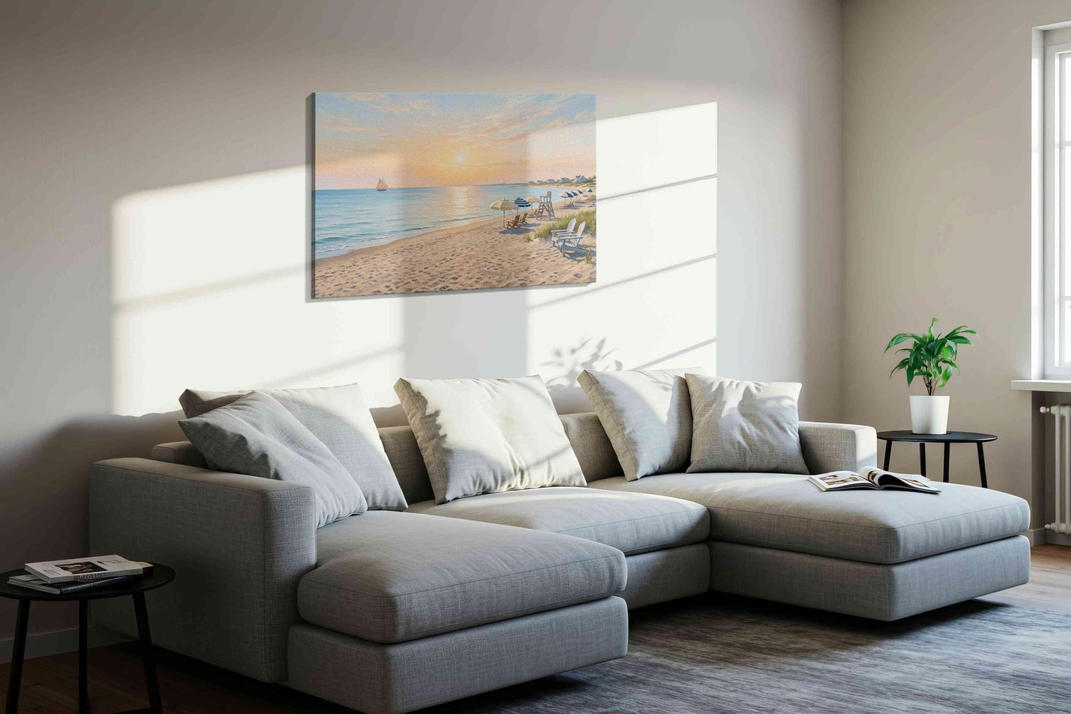 Sail at First Light - Beach Wall Art, Coastal Canvas Print, Tropical Decor