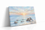 Seabird Over Blush Tide beach canvas wall art gallery-wrapped landscape canvas studio shot