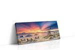 Sentinel of the Painted Tide beach canvas wall art displayed above a sofa in a modern living room
