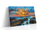 Sunburst Over Azure Breakers beach canvas wall art gallery-wrapped landscape canvas studio shot