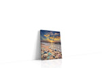 Sunlit Tides of Reverie beach canvas wall art displayed above a sofa in a modern living room