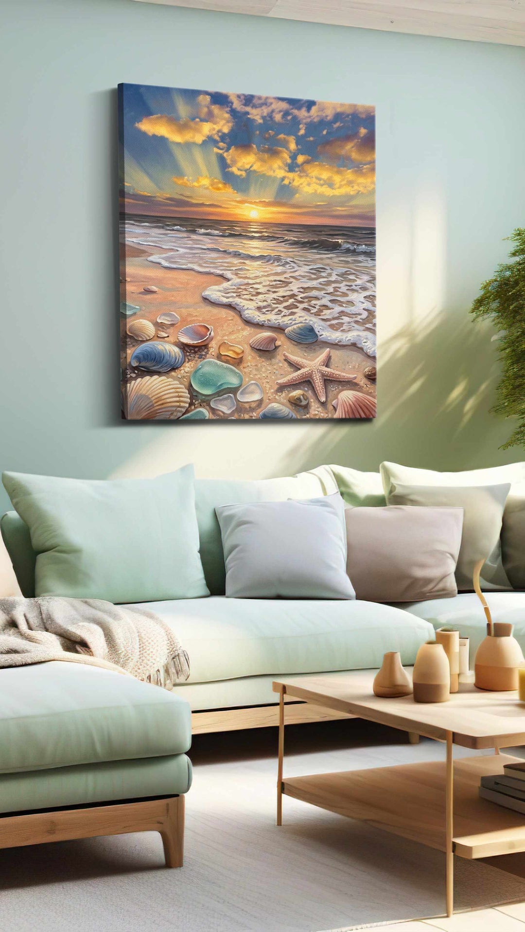 Sunlit Tides of Reverie - Beach Wall Art, Coastal Canvas Print, Tropical Decor