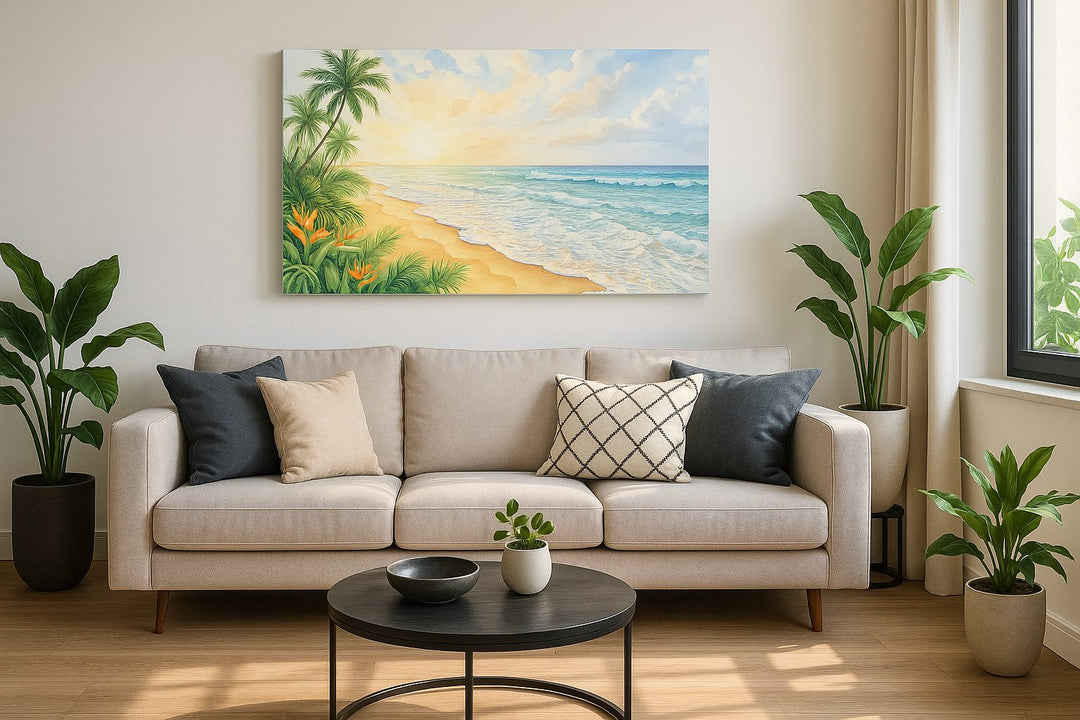 Sunwashed Tropic Reverie - Beach Wall Art, Coastal Canvas Print, Tropical Decor