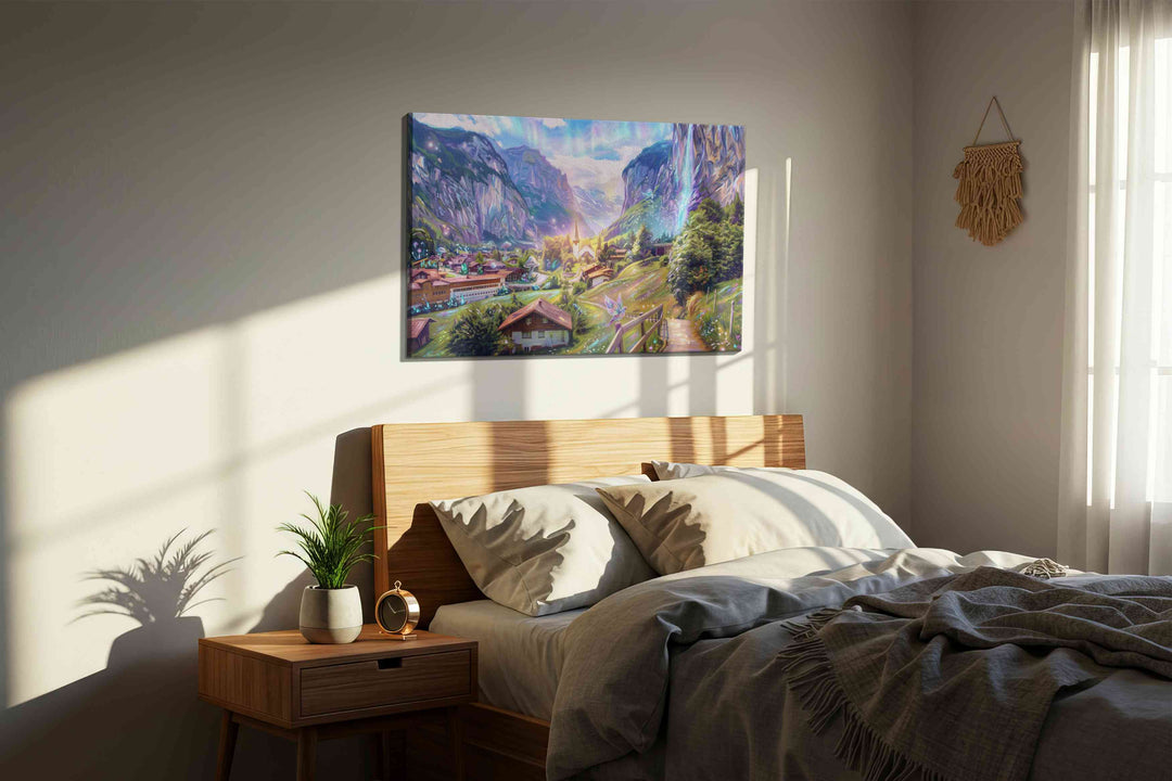 Aurora Vale Reverie - Fantasy Wall Art, Magical Canvas Print, Mythical Art