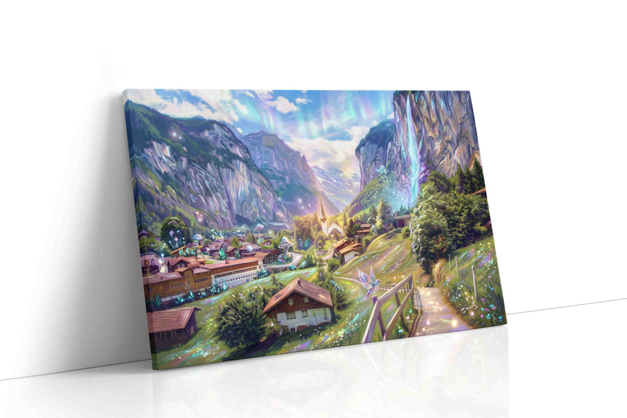 Aurora Vale Reverie fantasy canvas wall art gallery-wrapped landscape canvas studio shot