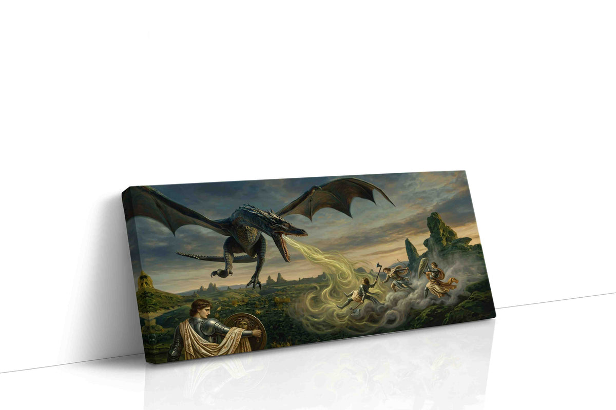 Dragon's Breath at Dusk fantasy canvas wall art gallery-wrapped landscape canvas studio shot