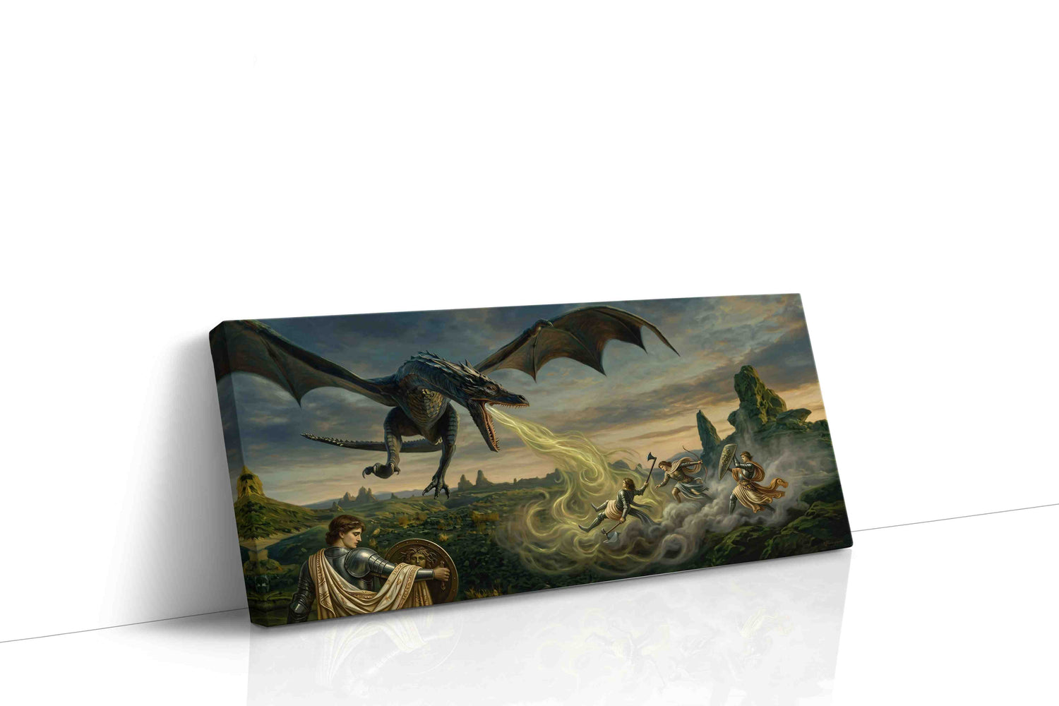 Dragon's Breath at Dusk fantasy canvas wall art gallery-wrapped landscape canvas studio shot