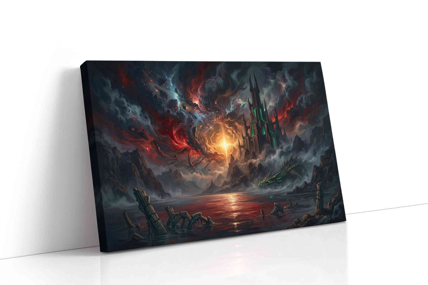 Ember Throne of the Void fantasy canvas wall art gallery-wrapped landscape canvas studio shot