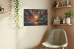Ember Throne of the Void fantasy canvas wall art styled in a living room
