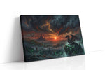 Ember Warden of Duskspire fantasy canvas wall art gallery-wrapped landscape canvas studio shot