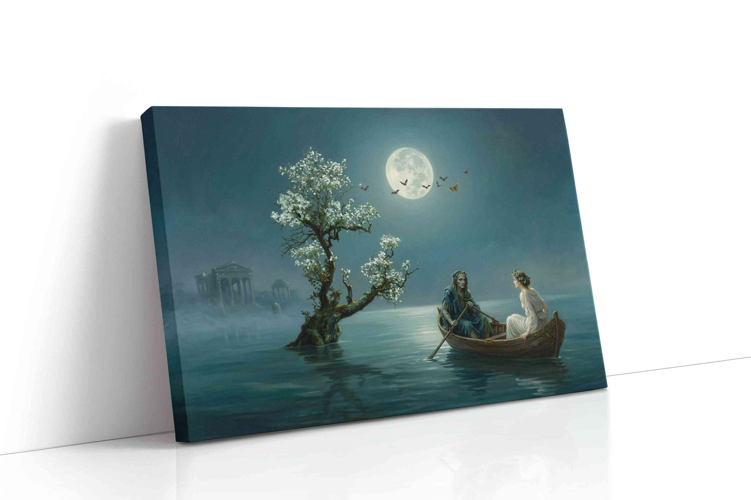 Moonlit Passage to Elysium fantasy canvas wall art gallery-wrapped landscape canvas studio shot