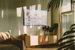 Rainbow Reverie Aloft fantasy canvas wall art in a contemporary interior mockup
