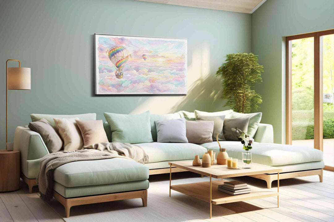 Rainbow Reverie Aloft - Fantasy Wall Art, Magical Canvas Print, Mythical Art