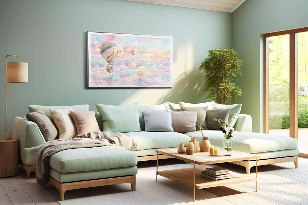 Rainbow Reverie Aloft - Fantasy Wall Art, Magical Canvas Print, Mythical Art