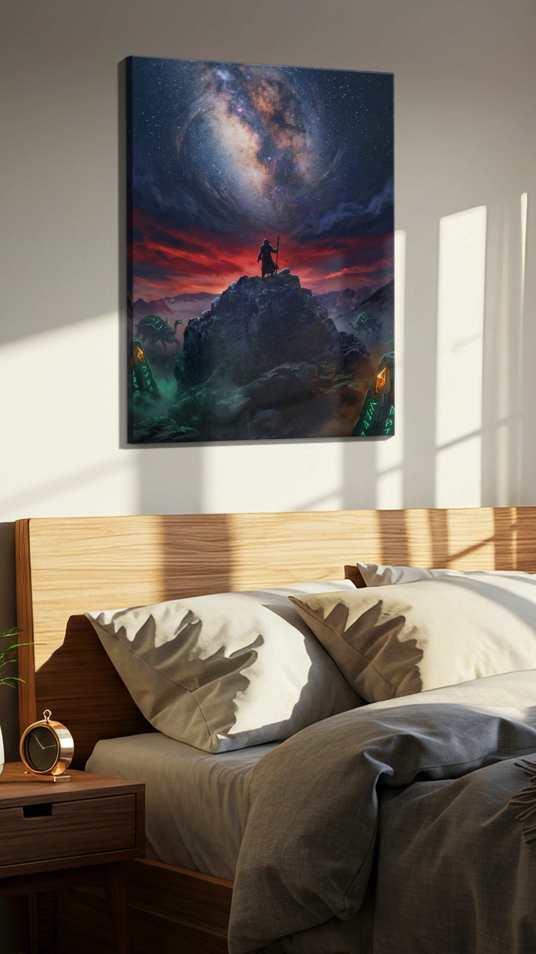 Runes Beneath the Starforge - Fantasy Wall Art, Magical Canvas Print, Mythical Art